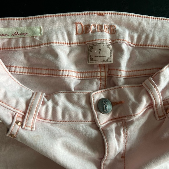 Decree Super Skinny Pink Pants Size 7 Junior - Picture 5 of 10